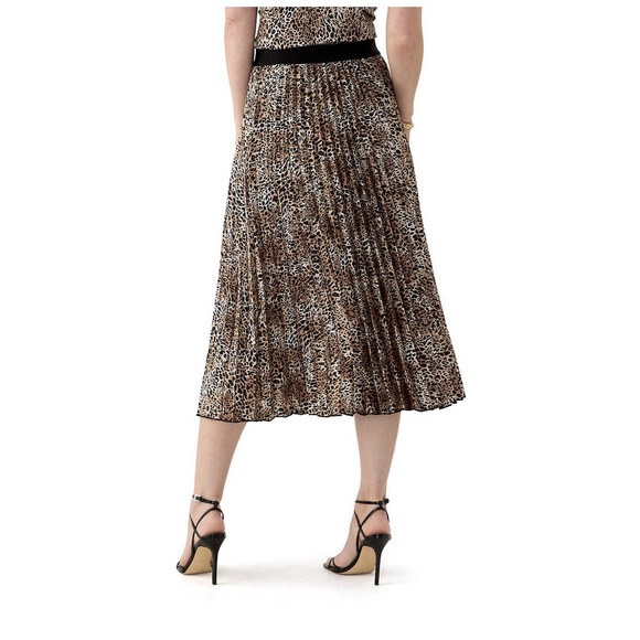 The Limited Leopard Print Waffle Long Skirt Large Pull On Stretch Waist Brown - Picture 3 of 11